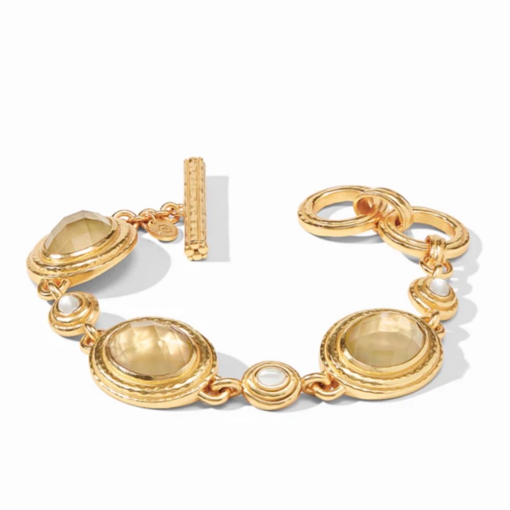 JULIE VOS® Tudor Stone Bracelet Iridescent Aquamarine Blue. - Picture 6 of 7